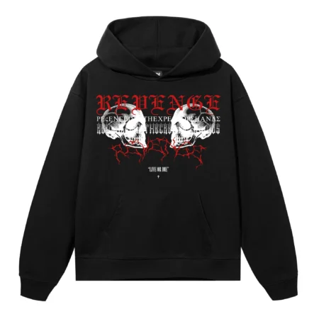 REVENGE STAPLE HOODIE BLACK