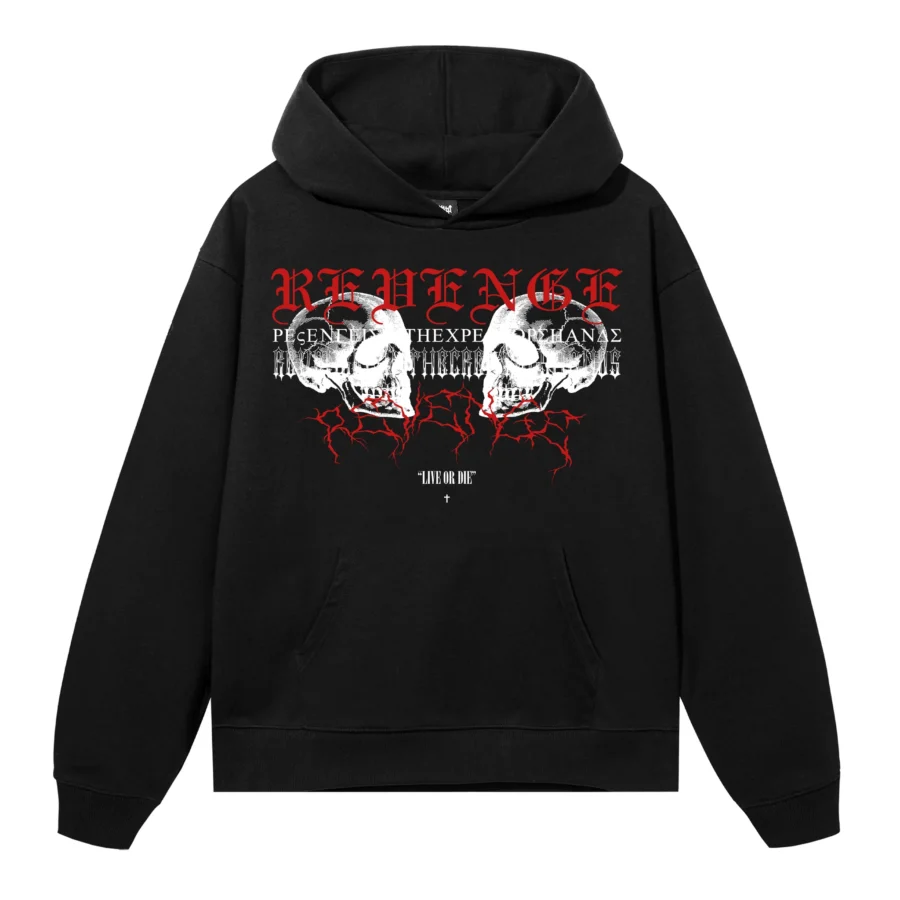 REVENGE STAPLE HOODIE BLACK