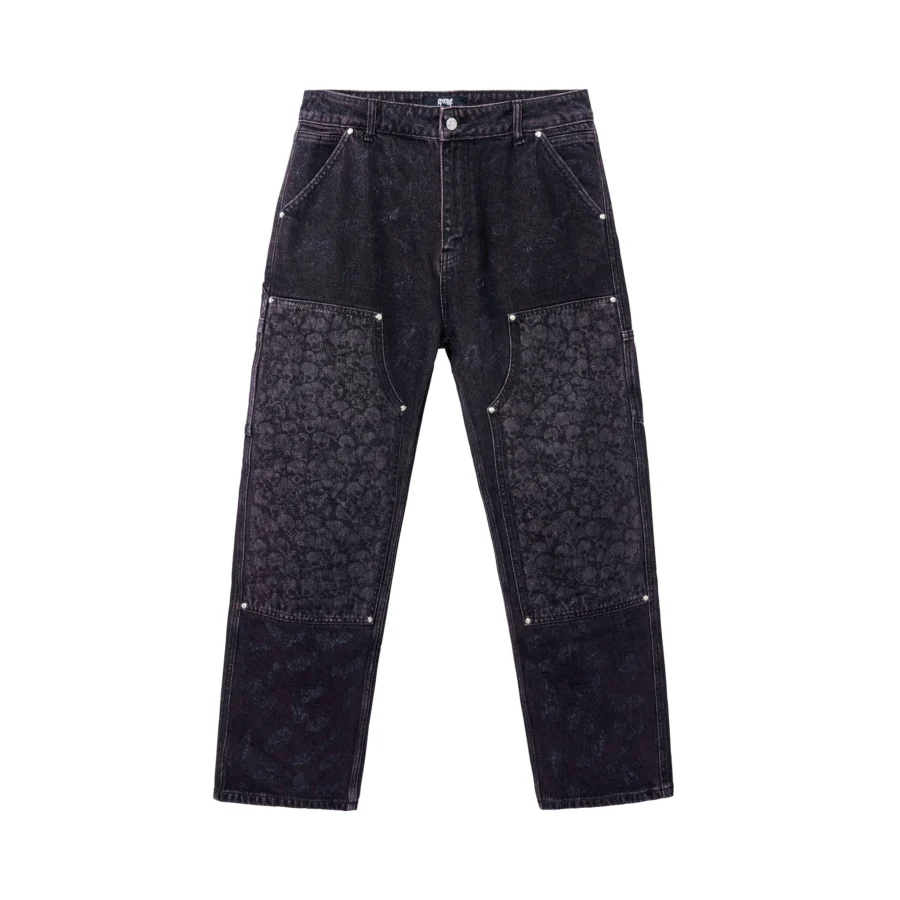 CATACOMBS CARPENTER DENIM PANTS WASHED BURGUNDY