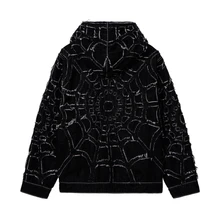 SPIDER WEB DENIM JACKET BLACK