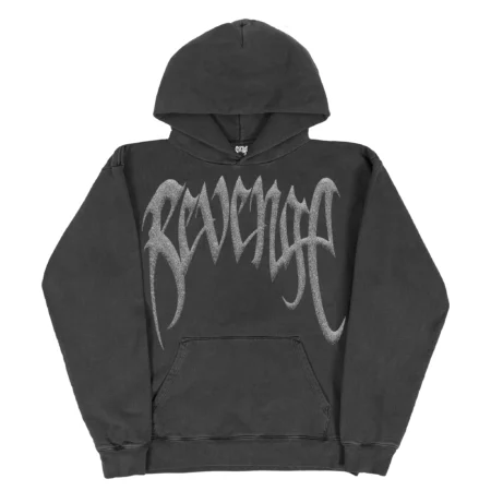 GLITTER ARCH LOGO TREATED HOODIE VINTAGE BLACK/SILVER