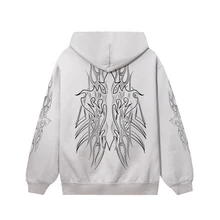FLAMING CROSS HOODIE CEMENT