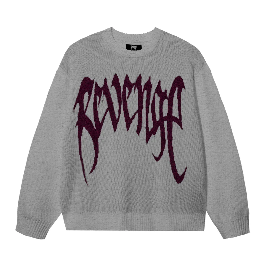 ARCH LOGO KNIT LIGHT GREY/BURGUNDY