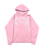 Revenge Pink Bunny Hoodie front view with pink bunny graphic