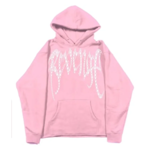 Revenge Pink Bunny Hoodie front view with pink bunny graphic
