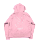 Revenge Pink Bunny Hoodie back view in pink