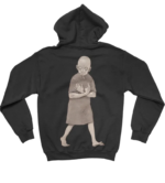 Revenge Rosary Hoodie back view with streetwear design