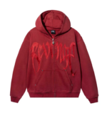 Revenge Zip Up Hoodie Red front view
