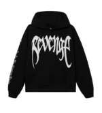 Revenge Xxxtentacion Hoodie Black/White front view with white graphic