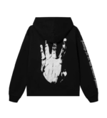 Revenge Xxxtentacion Hoodie Black/White back view with hand graphic
