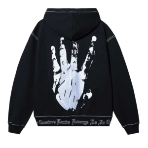 Revenge Xxxtentacion Contrast Zip Up Hoodie Black back view