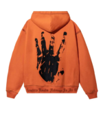 Revenge Xxxtentacion Contrast Zip Up Hoodie Orange back view