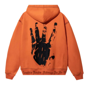 Revenge Xxxtentacion Contrast Zip Up Hoodie Orange back view