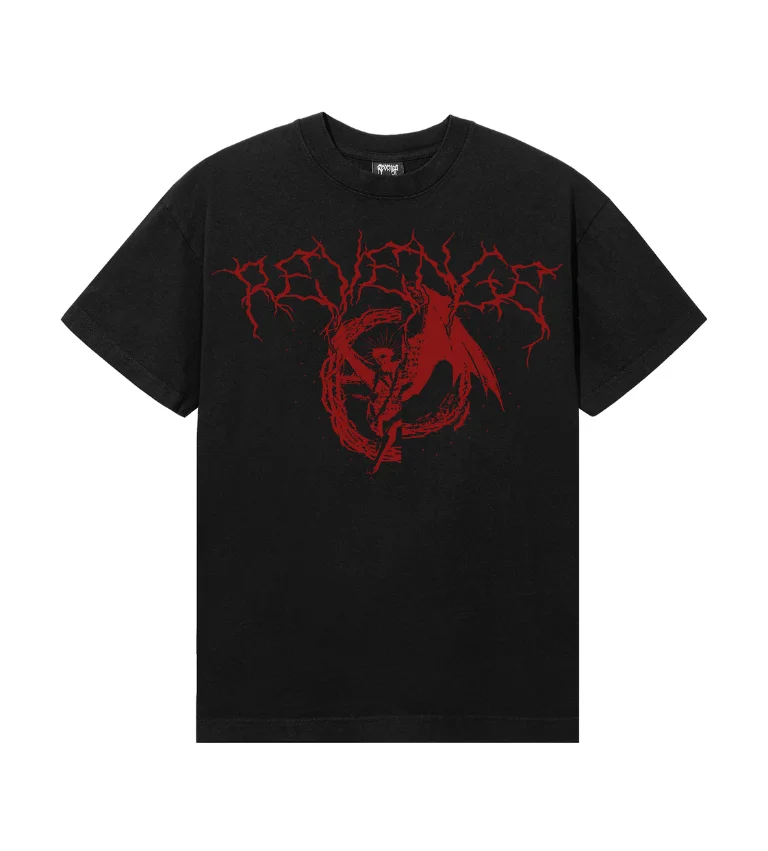 ABADDON LIGHTNING TEE BLACK/RED Front ABADDON LIGHTNING TEE BLACK/RED front view