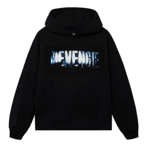 Revenge Black Hoodie front view with graphic design
