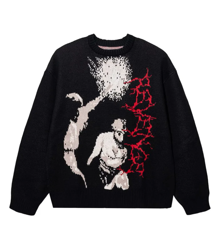 Revenge St. John Knit Sweater Black Front Revenge St. John Knit Sweater Black front view