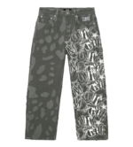 Revenge Graffiti Distressed Boro Denim Pant Grey front view