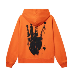 Orange Revenge Hoodie back view in orange