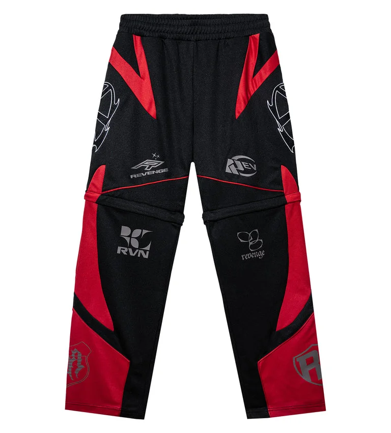 Revenge Racer Patch Convertible Pant Black/Red Front Revenge Racer Patch Convertible Pant Black/Red front view