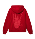 Red Revenge Hoodie back view with graphic design