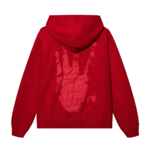 Red Revenge Hoodie back view with graphic design