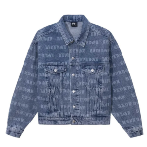 Revenge All Over Denim Jacket Indigo front view