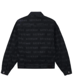 Revenge All Over Logo Denim Jacket Black back view
