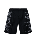 LIGHTNING WORK SHORTS BLACK/WHITE front view
