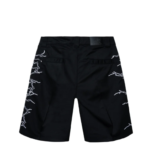LIGHTNING WORK SHORTS BLACK/WHITE back view