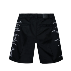 LIGHTNING WORK SHORTS BLACK/WHITE back view