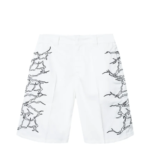 LIGHTNING WORK SHORTS WHITE/BLACK front view