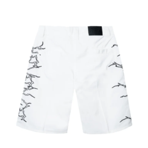 LIGHTNING WORK SHORTS WHITE/BLACK back view